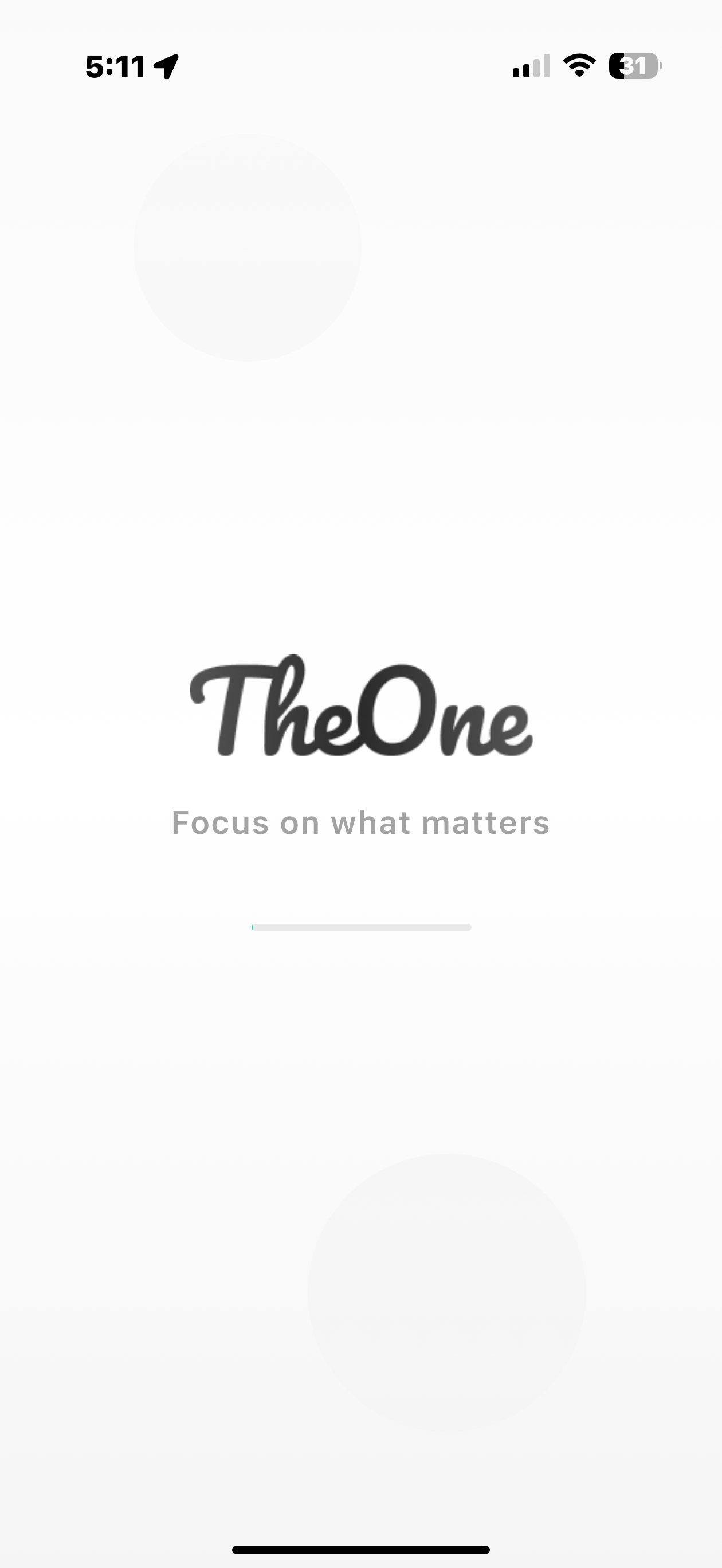 The One: Splash Screen